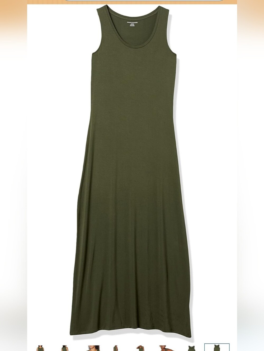NWT Olive Green Sleeveless Tank Maxi Dress Xl